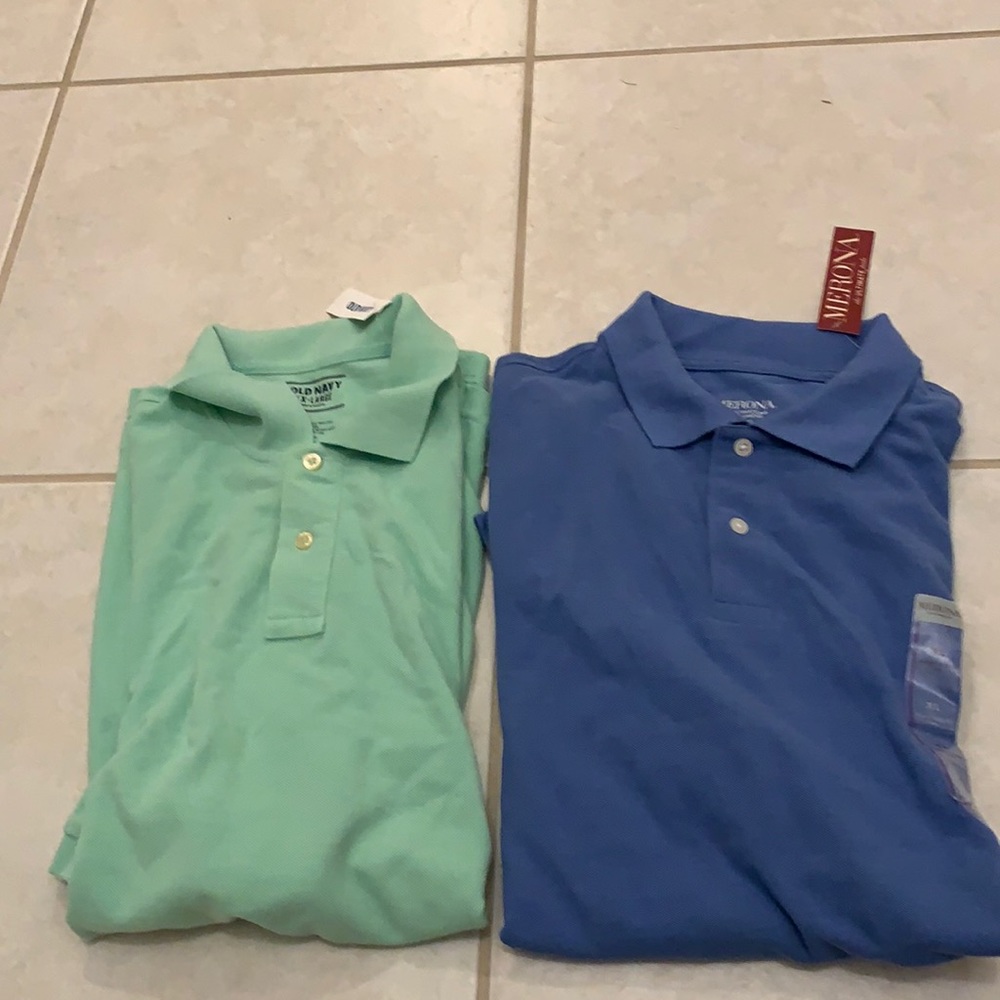 TWO NEW MEN’s XL Polos